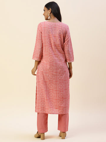 Printed Cotton Kurta With Pants