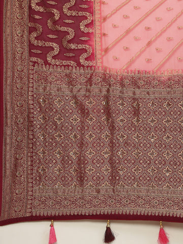 Cutdana Embroidered Organza Handloom Saree