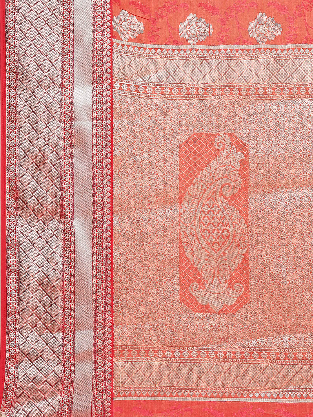 Zari Border Booti Art Handloom Woven Saree