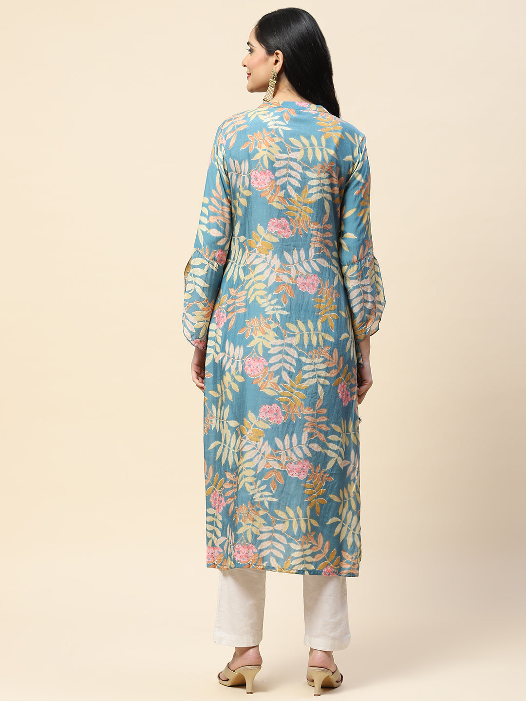 Floral Printed Muslin Kurta