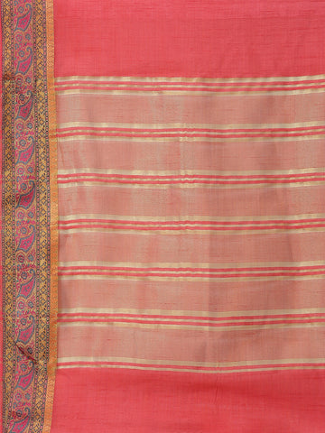 Plain Zari Border Handloom Woven Saree