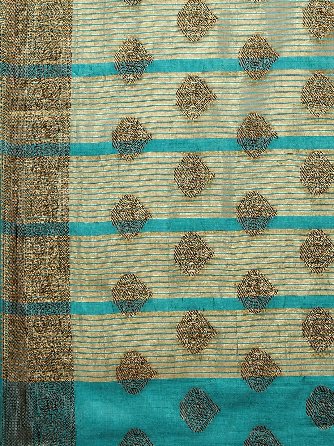 Zari Border Booti Handloom Woven Saree