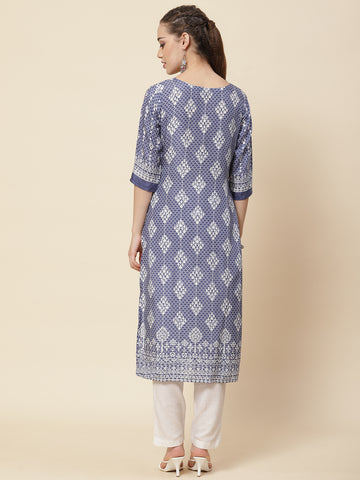 Printed Muslin Kurta