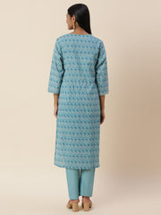 Printed Cotton Kurta With Pants