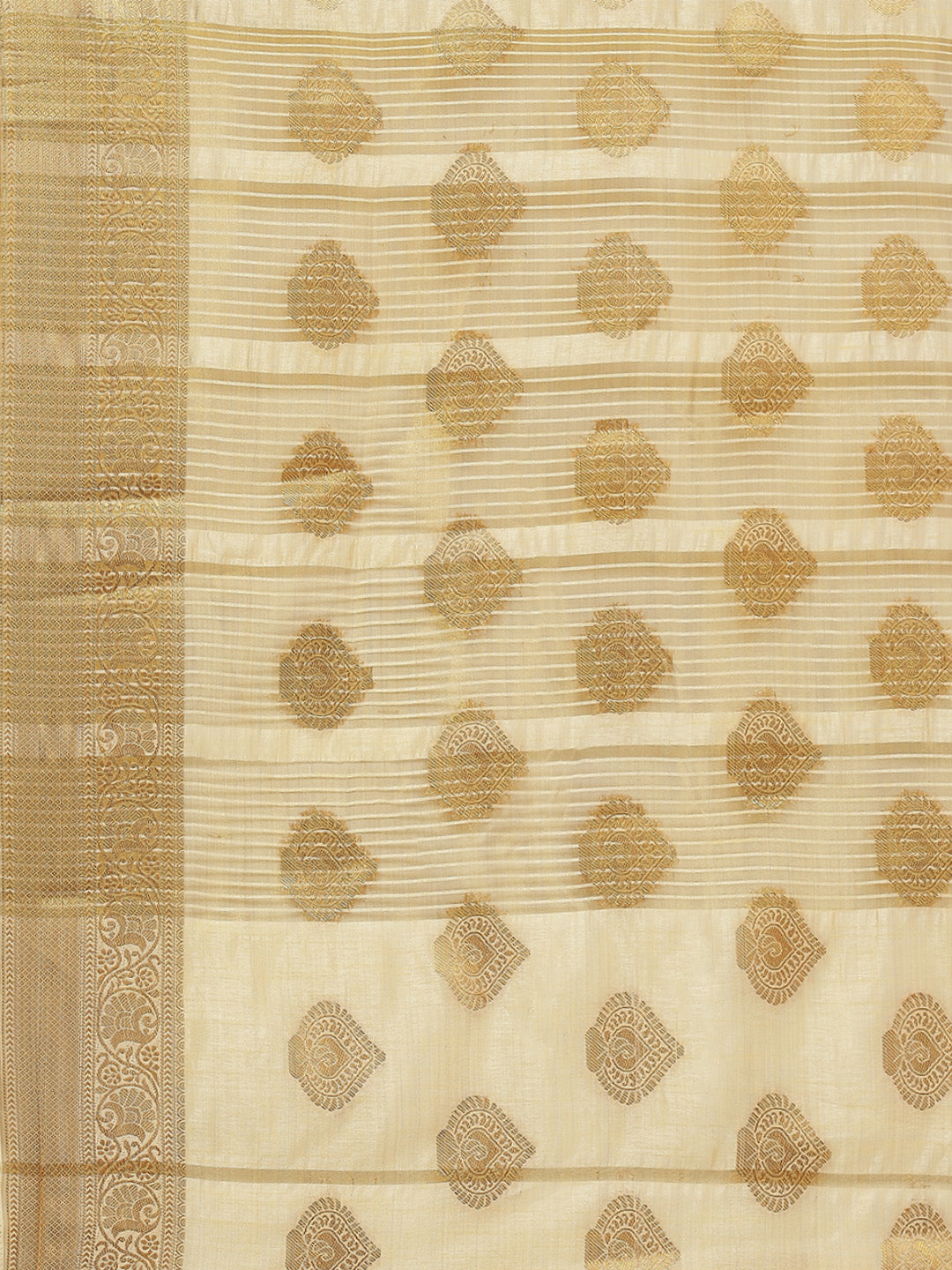 Zari Border Booti Handloom Woven Saree