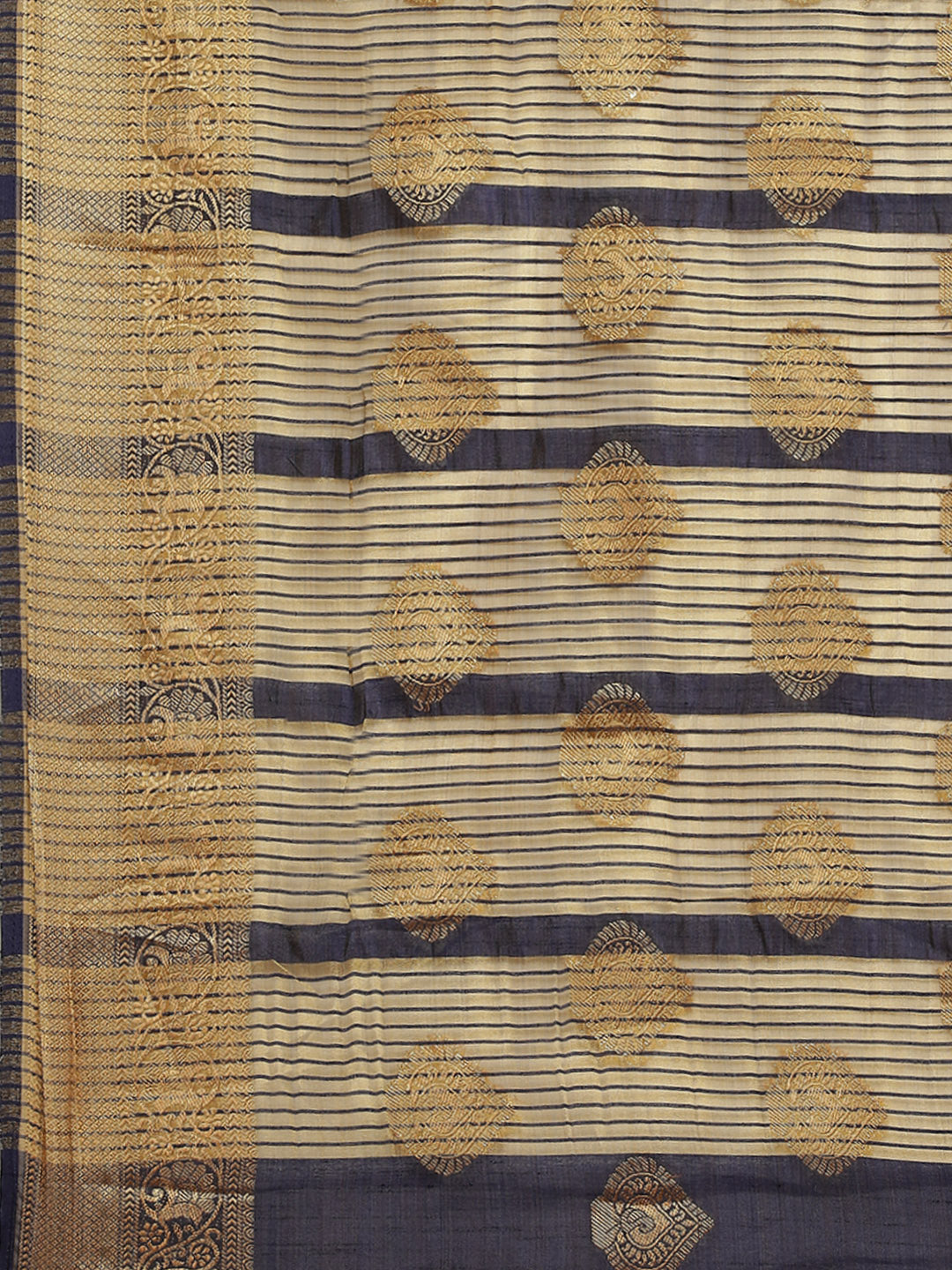 Zari Border Booti Handloom Woven Saree