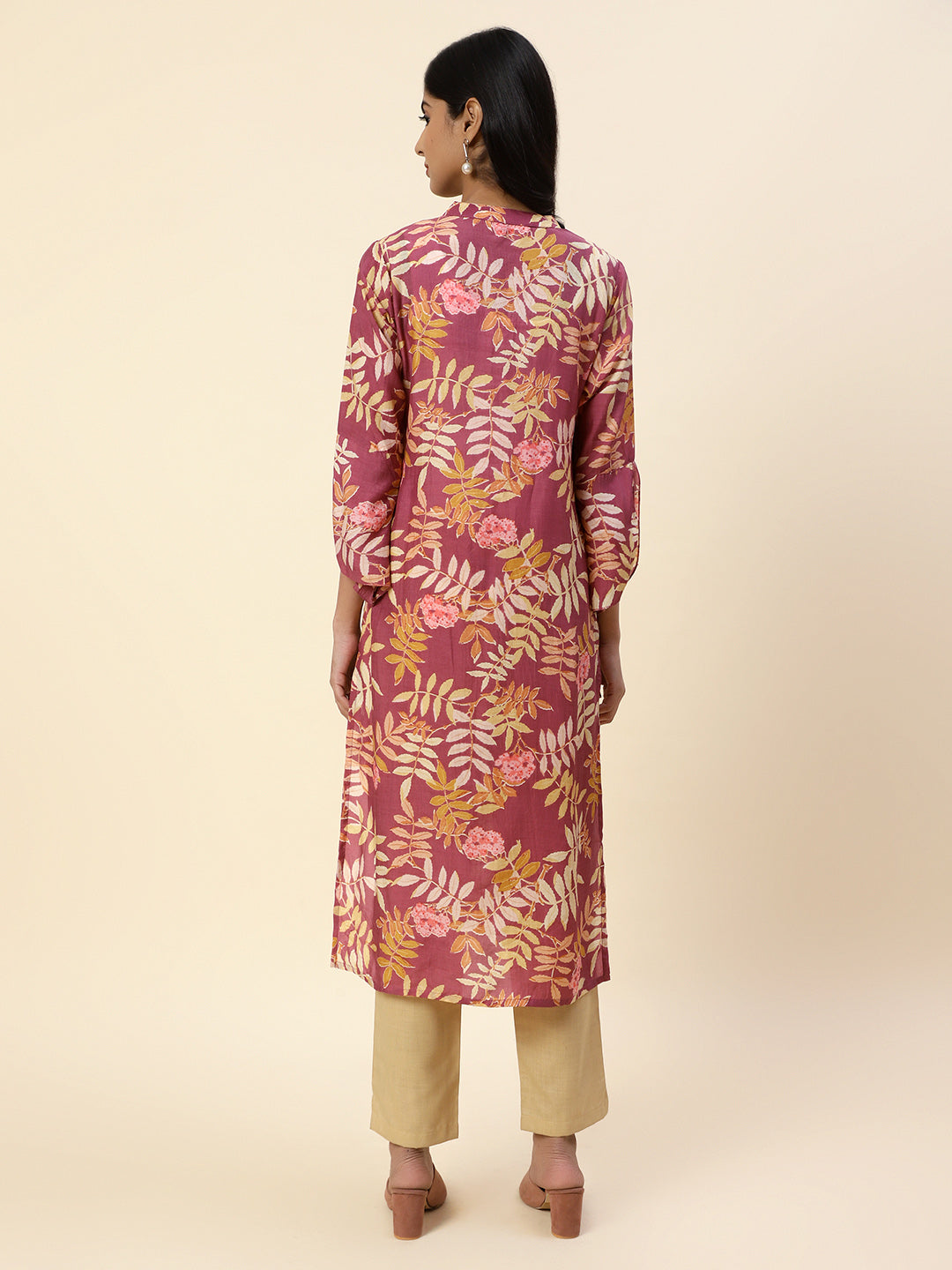 Floral Printed Muslin Kurta
