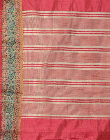 Plain Zari Border Handloom Woven Saree