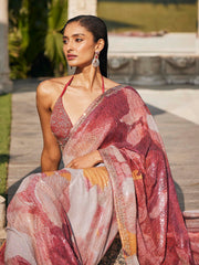 Sequin Embroidered Georgette Saree