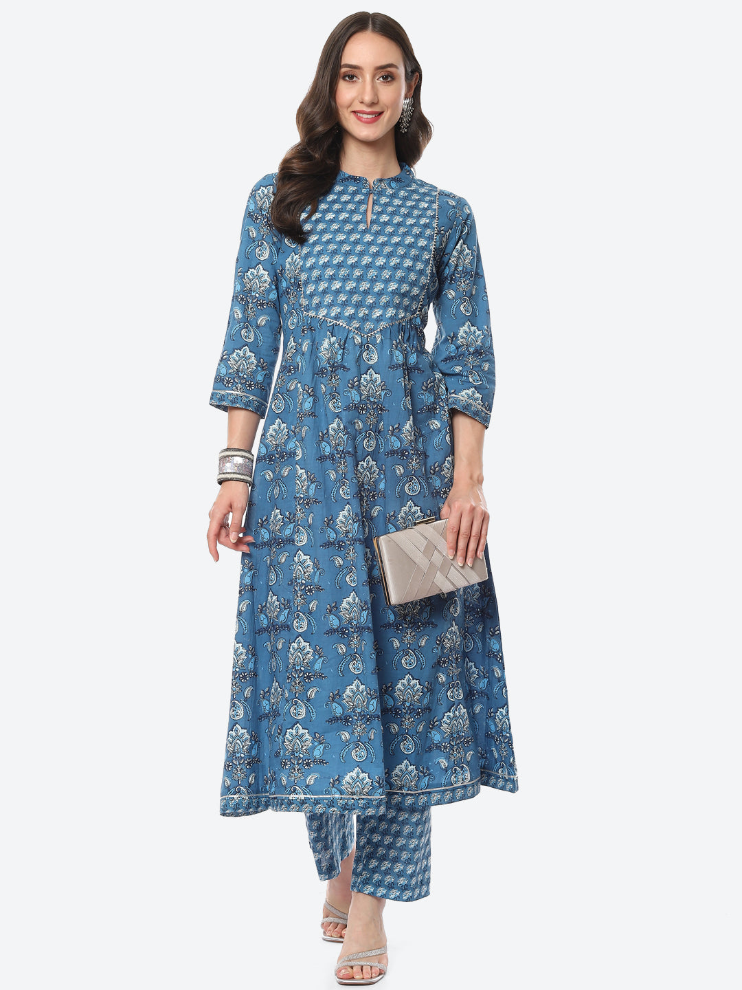 Floral Printed Cotton Kurta With Pant