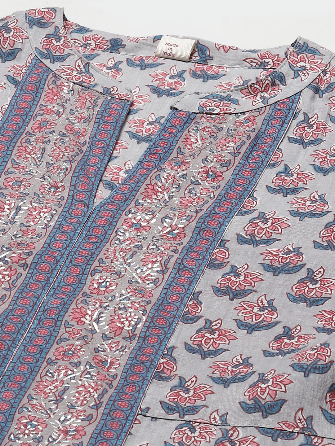 Floral Printed Cotton Kurta With Pants