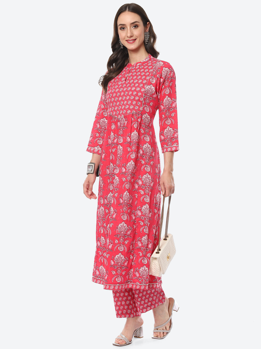 Floral Printed Cotton Kurta With Pant