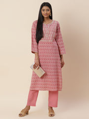 Printed Cotton Kurta With Pants