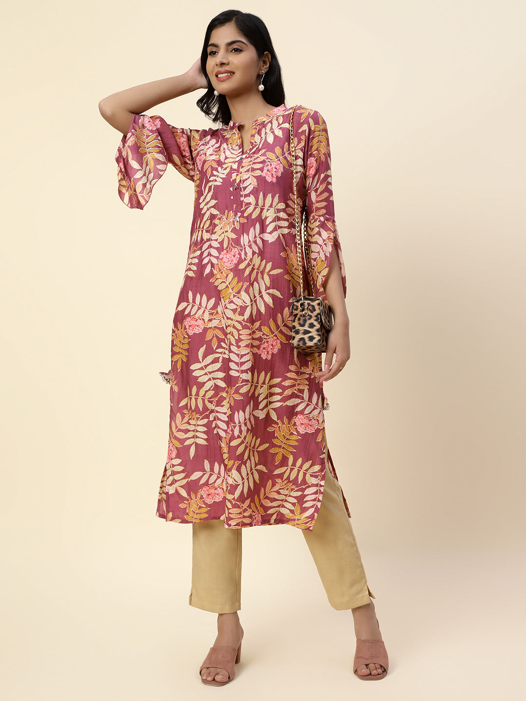 Floral Printed Muslin Kurta