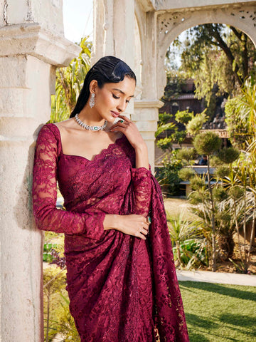 Chantilly Lace Saree - Etsy