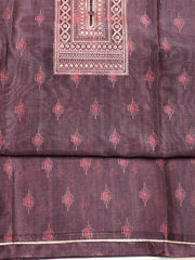 Neck Embroidered Chanderi Unstitched Suit Piece With Dupatta