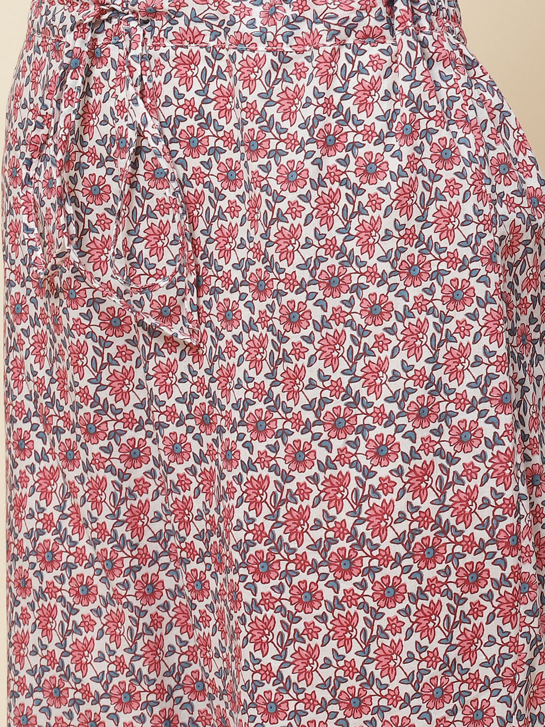 Floral Printed Cotton Kurta With Pants