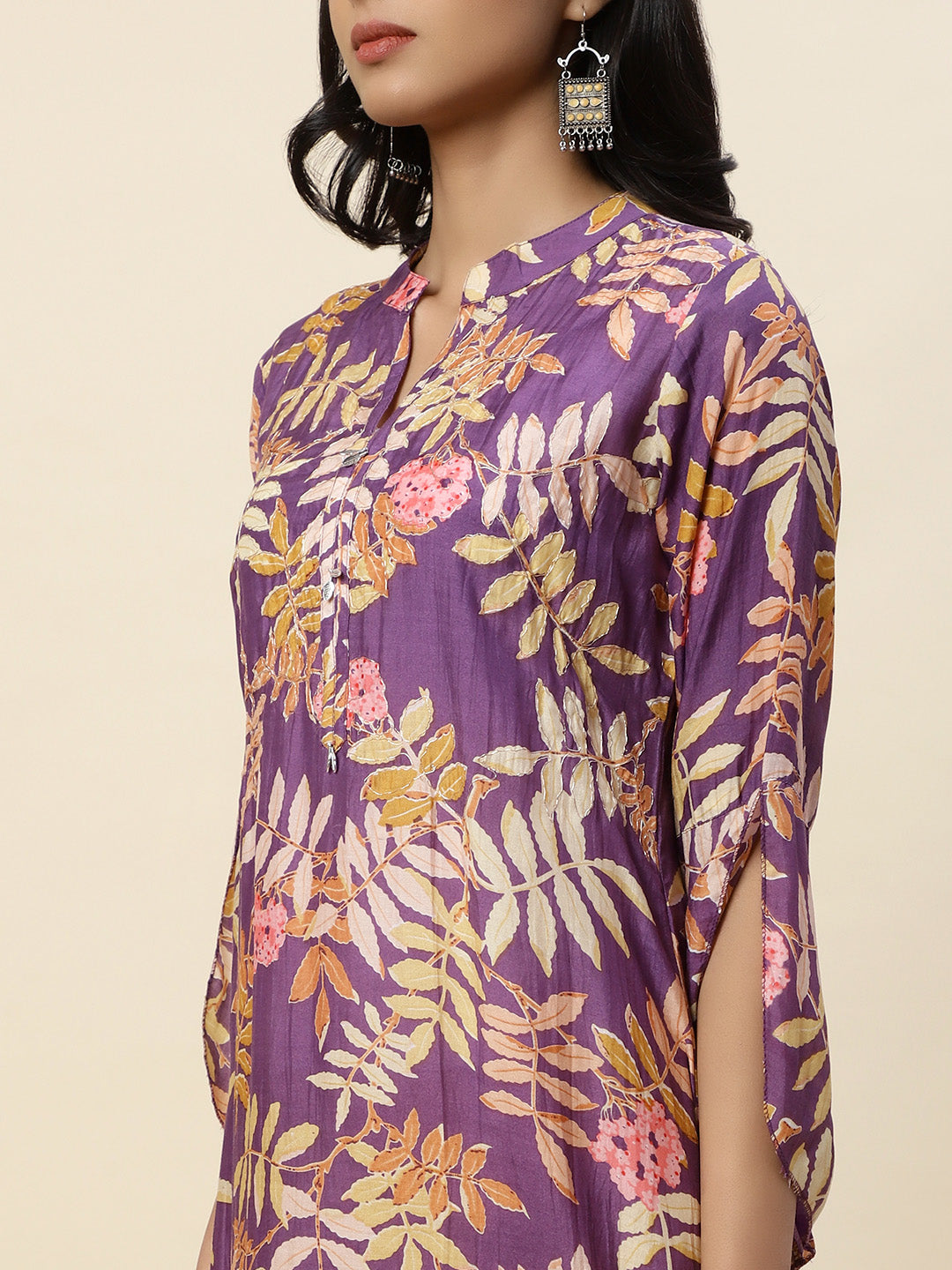Floral Printed Muslin Kurta