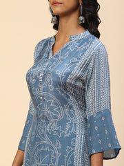 Printed Muslin Kurta With Pants