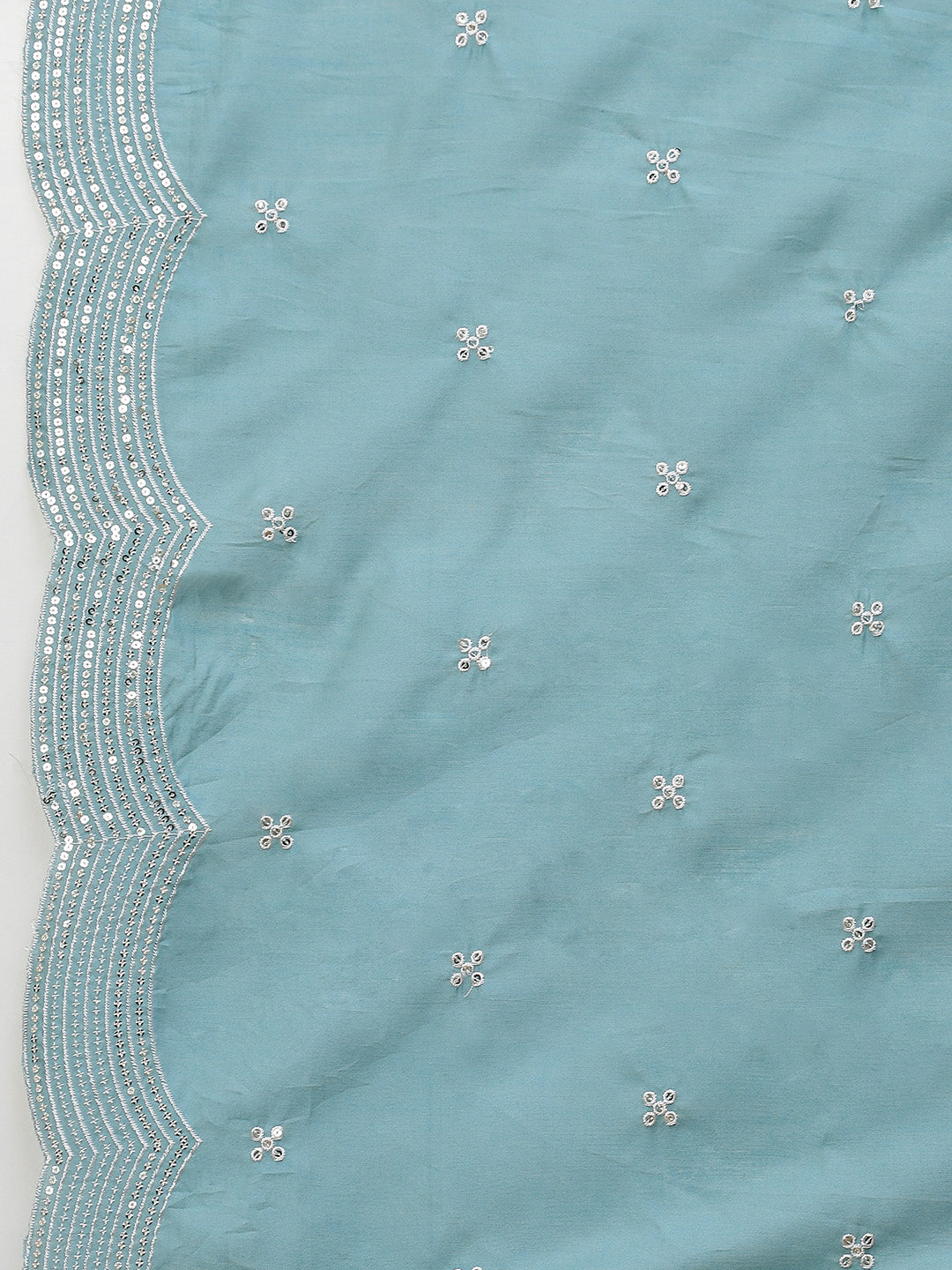 Neck Embroidered Chanderi Unstitched Suit Piece With Chanderi Dupatta