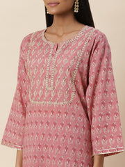 Printed Cotton Kurta With Pants