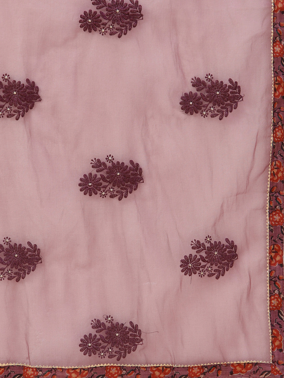 Floral Printed Chanderi Unstitched Suit Piece With Dupatta