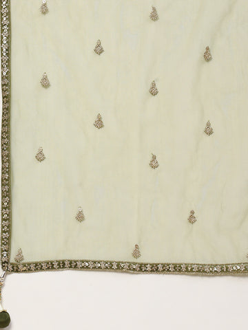 Sequin Embroidered Banarasi Choli With Lehenga & Net Dupatta