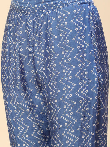 Zigzag Printed Muslin Kurta With Pants