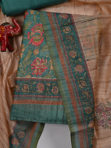 Floral Printed Chanderi Unstitched Suit Piece With Dupatta