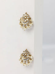 Gold & White Drop & Dangler Earrings