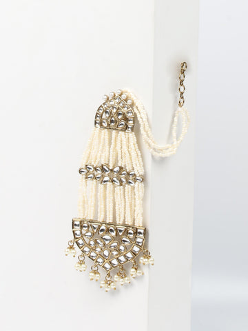 Gold & White Pearl Drop Earrings