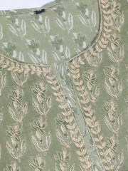 Printed Cotton Kurta With Pants