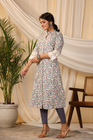 Floral Printed Cotton Kurta