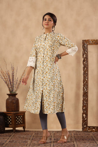 Floral Printed Cotton Kurta