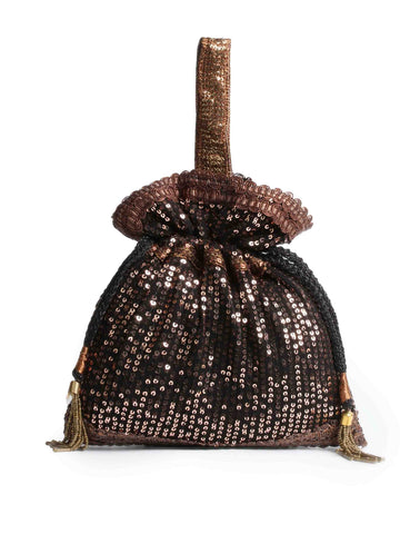 Bronze Black Sequin Potli Bag